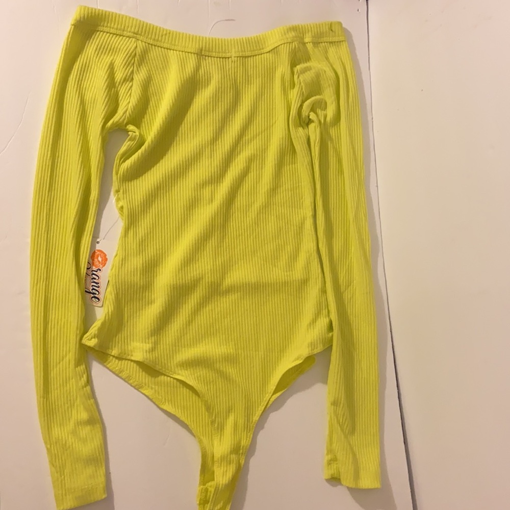 Neon yellow long sleeve sexy body suit. Size small. New with tags - Picture 9 of 10